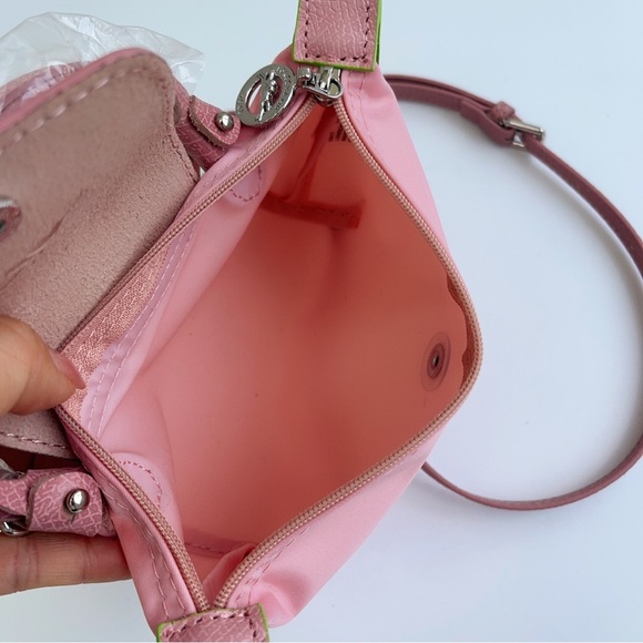 Longchamp Crossbody Bag in Pink with Green Details - Picture 6 of 9